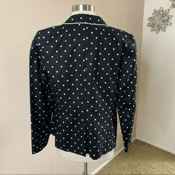 Talbots Linen Blend Polkadot Nautical Blazer Size 8 - Picture 8 of 16